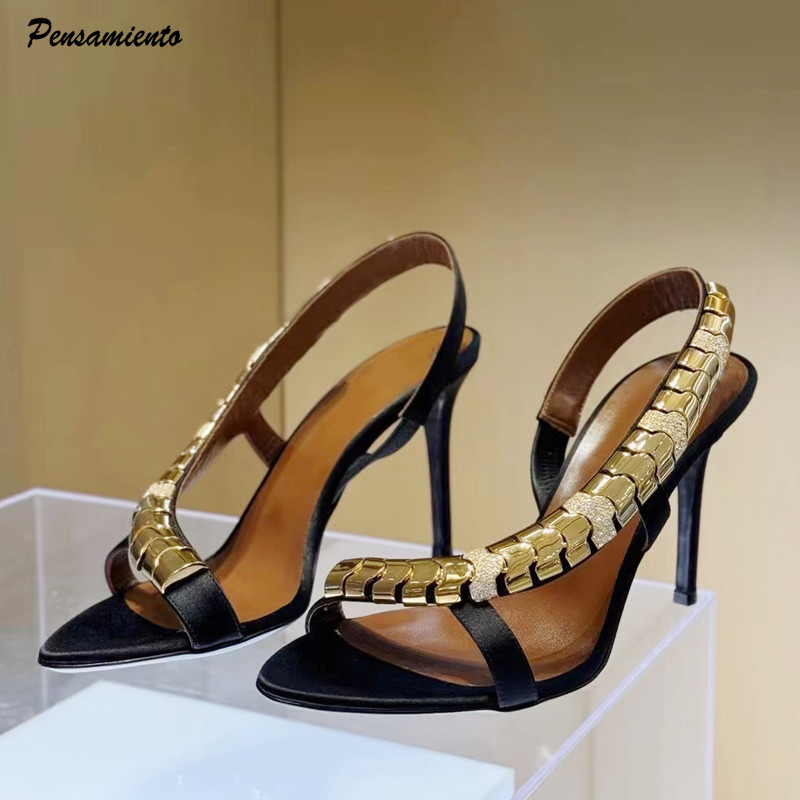 Gladiator Sandal Women - Lüks Rhinestones Payetli Saten Kadın Gladyatör