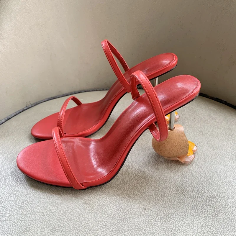 Strappy Heeled Sandals - Yaz Strappy Sandalet Burnu açık Yüksek