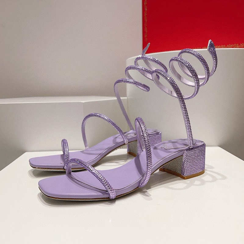Gladiator Sandal Women - Kare Ayak Tıknaz Yüksek Topuklu Sandalet