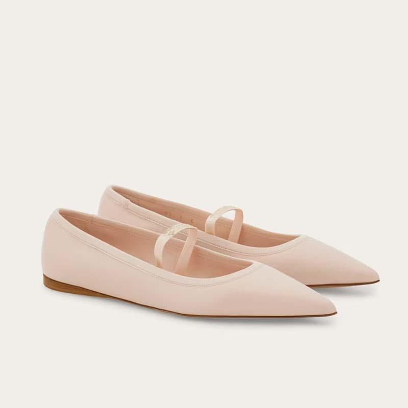 Ribbon Tie Heel - Kadın Bale Düz Ayakkabı Çocuk ve