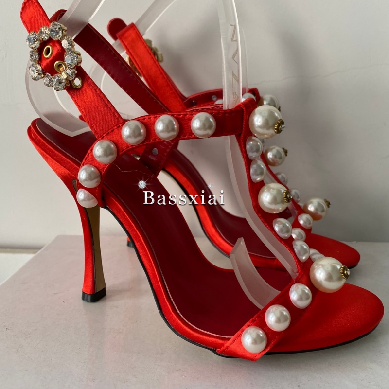İnci Boncuk Dekorlu T-Bantlı S - Strappy Heeled Sandals incelemesi ve fiyatı