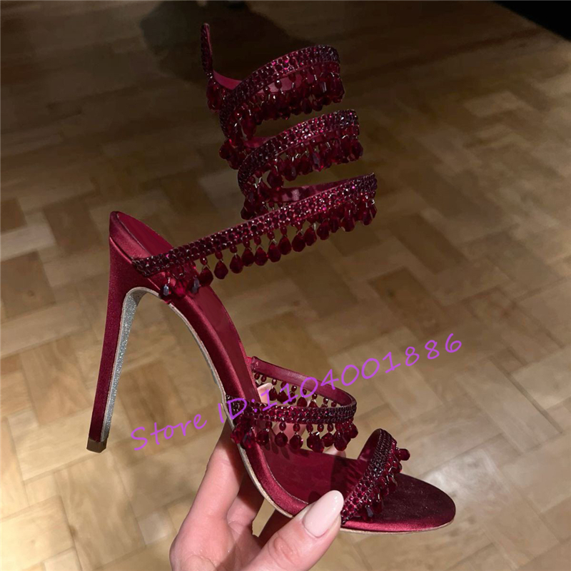 Taklidi Yılan Şekli Ayak Bileğ - Strappy Heeled Sandals incelemesi ve fiyatı
