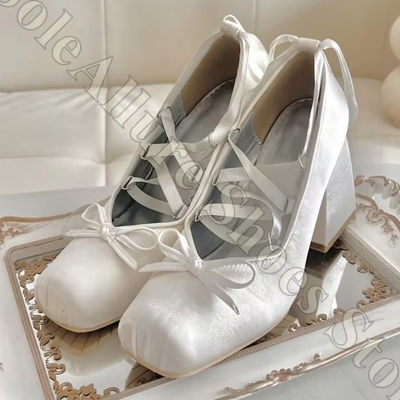 Kadın Bale Babetleri Y2K Saten - Ribbon Tie Heel incelemesi ve fiyatı