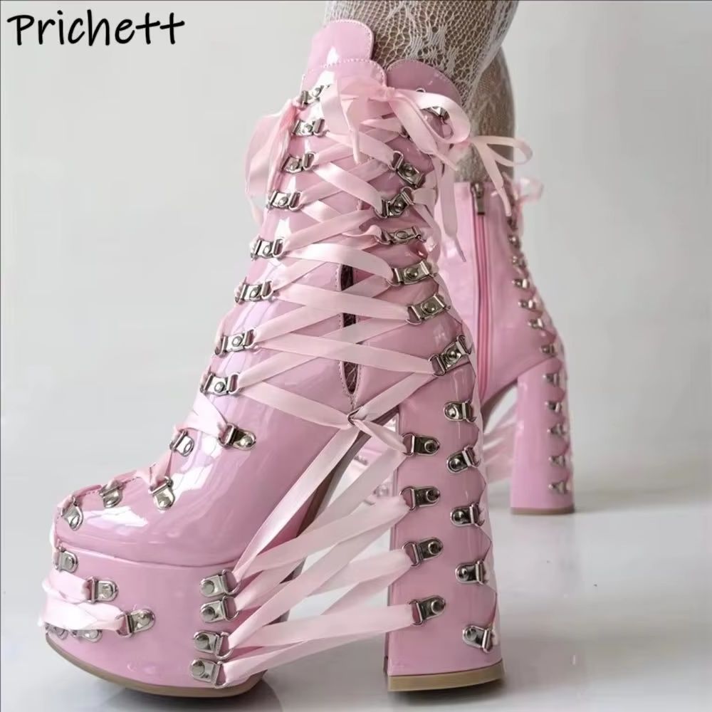 Siyah Pembe Çapraz Bağcıklı Bi - Ribbon Tie Heel incelemesi ve fiyatı