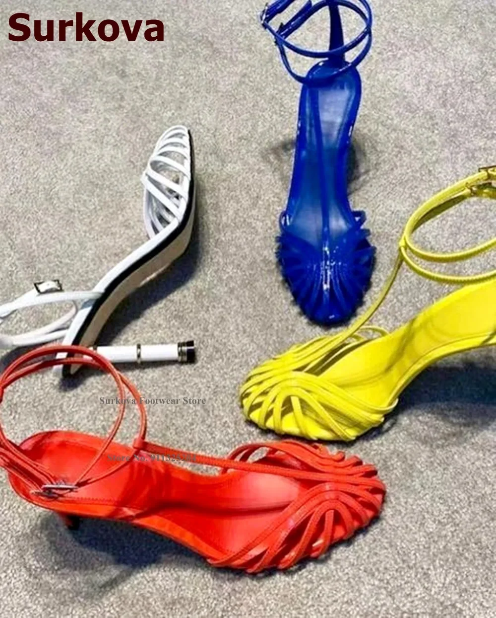 Surkova Mat Deri Ince Strappy  - Strappy Heeled Sandals incelemesi ve fiyatı